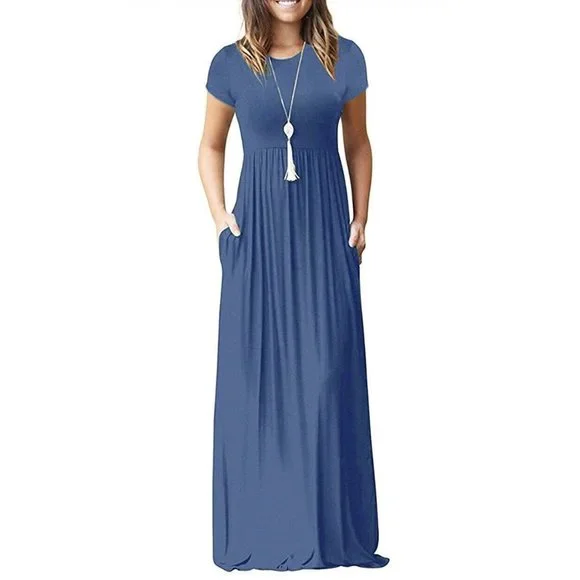 knee length dresses for ladies Women Summer Artsy Dot Spliced Loose Maxi Dress BN1044  Cospicky